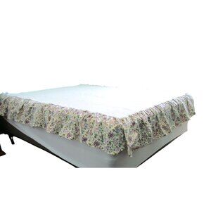 Vintage Waverly Quaker Lady Full Bed Skirt Dust Ruffle Floral Ruffle GUC